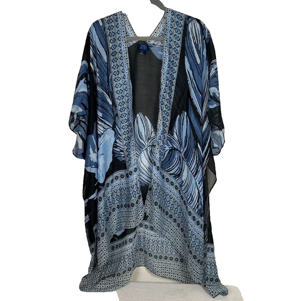 Rachel Roy one size feather kimono/swim cover up festival Hippie Boho flowy